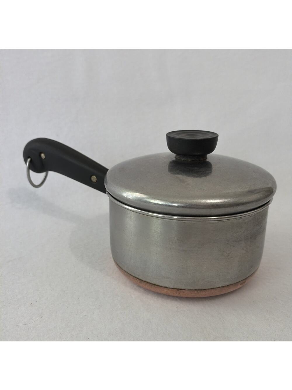 Revere Ware Vintage 1 Quart Saucepan Pot Copper Bottom with Lid Handle Damage